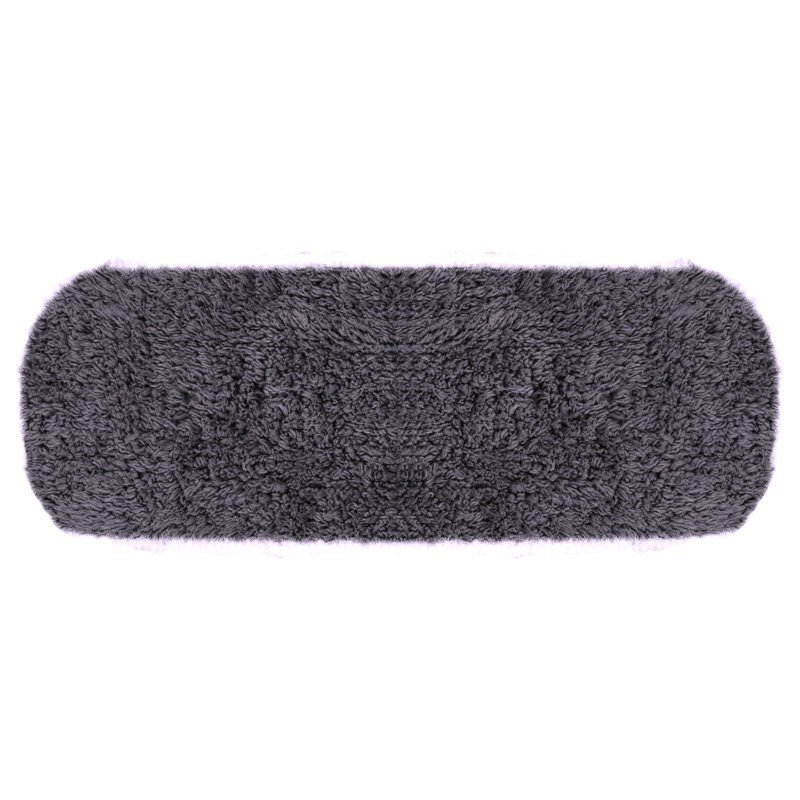100% Cotton Tufted Bath Rug, Extra Soft & Machine Washable 10x22" Tank Cover, Gray