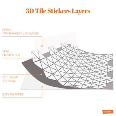 Montel Glitter Mosaic 3D Sticker Tile 30 x 15cm