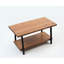 Table basse rustique en bois massif de 39 po avec tablette de salon, 20 po x 21 po, noyer, 39 po 20 po 21 po, finition couleur noyer