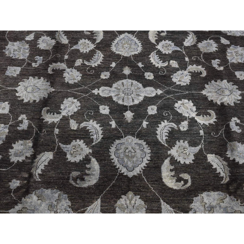 Tapis noir en laine nouvel âge 9 pi x 12 pi Kellswater