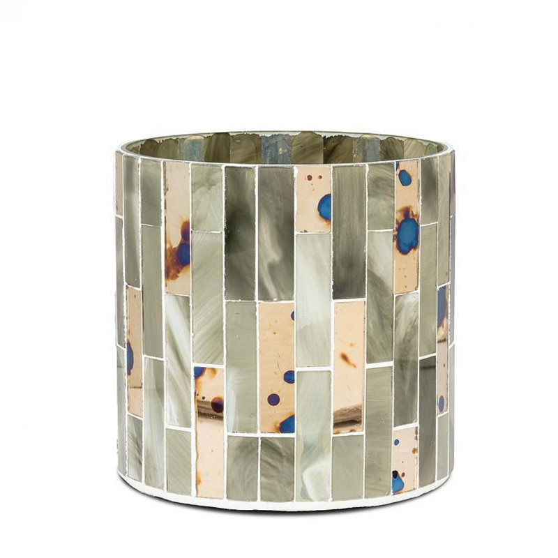 Vertical Tile Pillar Candle Holder, 5" H x 5" W x 5" D