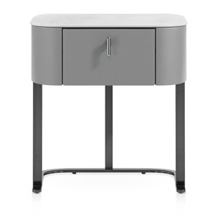 47.5cm W Metal Bedside Table
