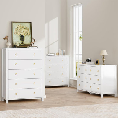 4/5 Drawer Dresser for Bedroom, Modern Chest of Drawers with Clothes Storage for Closet