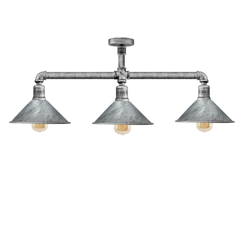 Casperson 3 - Light Kitchen Island Pendant, Brushed Silver