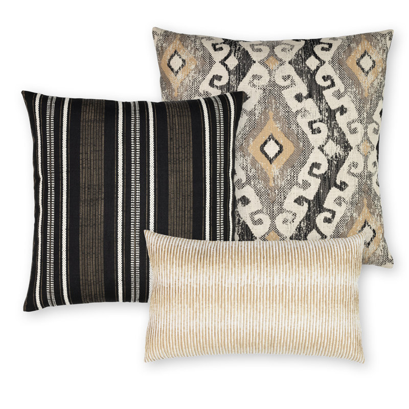 Pathway Ebony Indoor/Outdoor Pillow Cover & Insert, 22"H x 22"W
