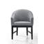 Chaise de baril en tissu avec pieds à finition noire, ensemble de 2