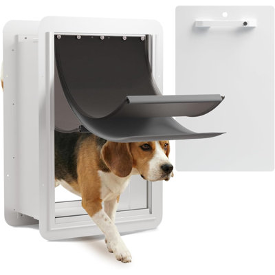 Large Dog Door for Wall, 3-Flap Insulated, Steel Frame