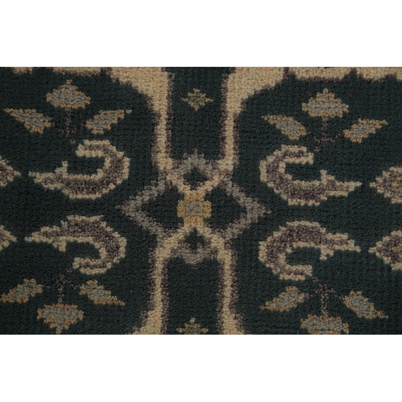 Tapis de couloir oriental fait à la main bleu sarcelle Oushak 3 x 10