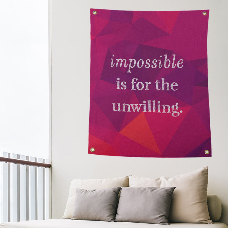Tapisserie quote-en polyester en faux gemme, H 59 pi x l 50 po, Rubellite