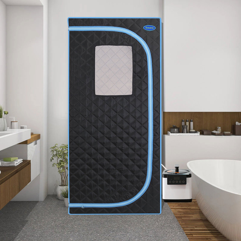 Holaki 1 - Person Portable Traditional Steam Sauna with Remote Control, Blue/Black