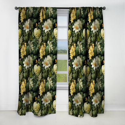 Rideau floral occultant Boho Botanical Oasis Palm II - 1 panneau