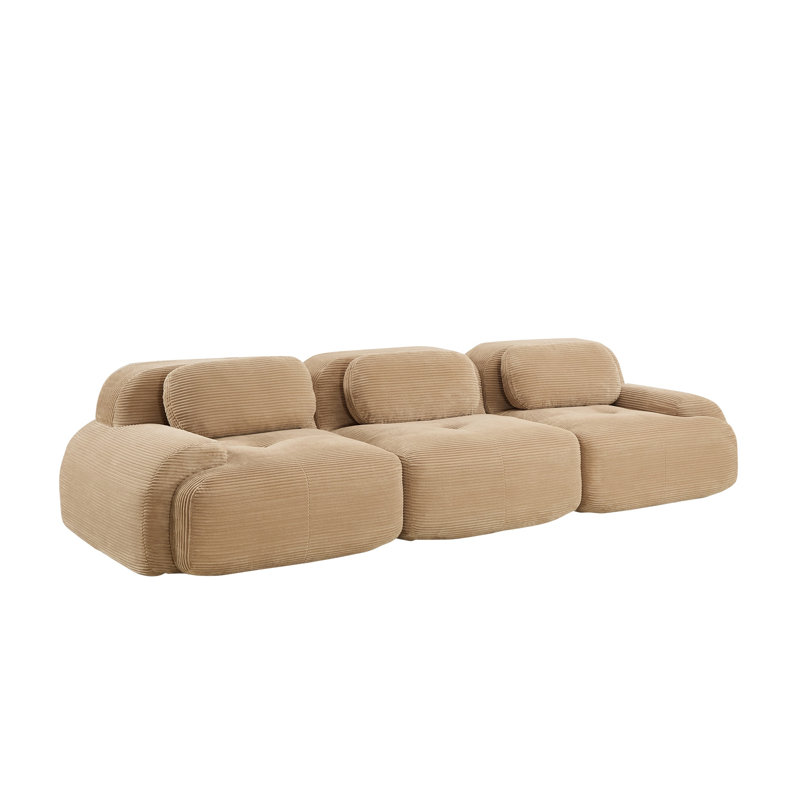 Canapé modulaire Camur, Velours côtelé rouge