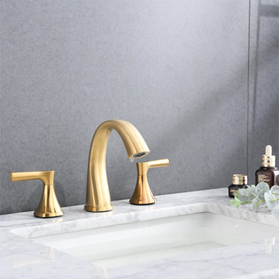 Widespread 2-handle Bathroom Faucet with Drain Assembly