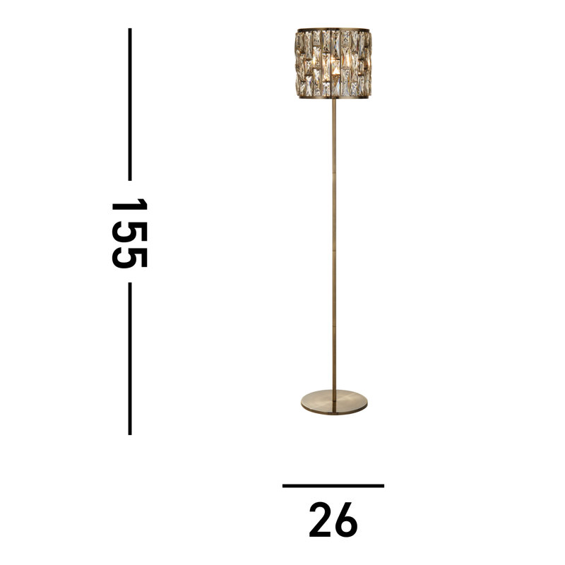 Magana 155cm Traditional Floor Lamp, Antique Brass