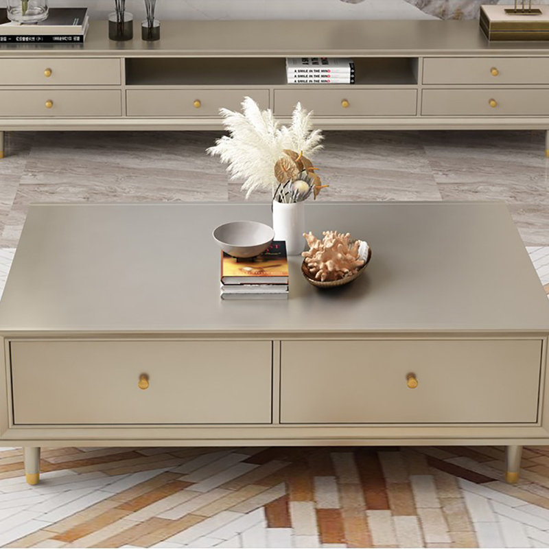Table basse American Light Luxury, H 17,7 po x L 47,2 po x l 23,6 po