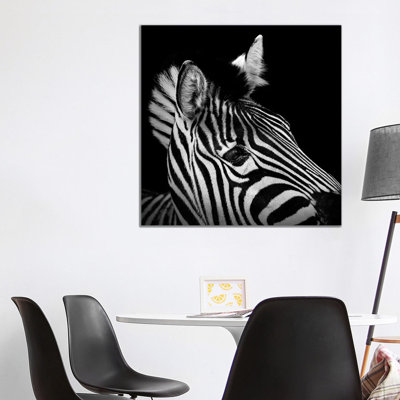 Zebran Black & White by Lukas Holas - Wrapped Canvas Gallery-Wrapped Canvas Giclée