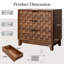 Table de chevet 28 po avec 3 tiroirs, table d'appoint Mid-Century moderne, noyer-2100683750