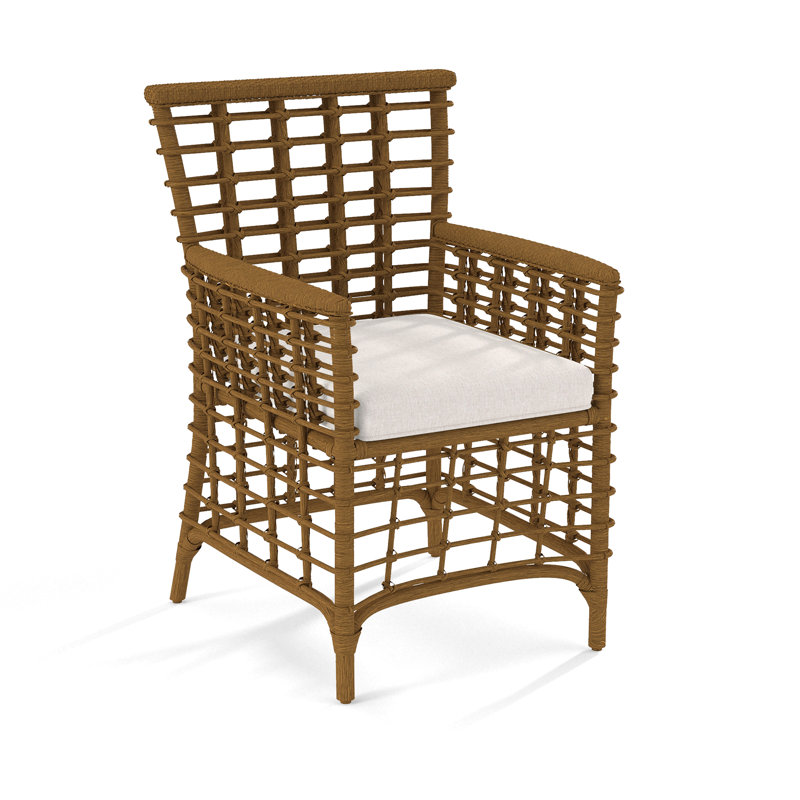 Bridgehampton Arm Chair, Beige/Gray Plaid, Havana