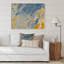 Vagues de marbre brunes et bleues - Peinture sur toile-67231710-67231712