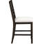 Chaise de salle à manger à hauteur de comptoir foncée classique de 2 personnes, siège rembourré beige texturé doux, capacité de 250 lb avec finition,