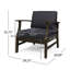 Fauteuil club gris foncé - bois avec une chaise au design sophistiqué et tendance-962038535-962038534