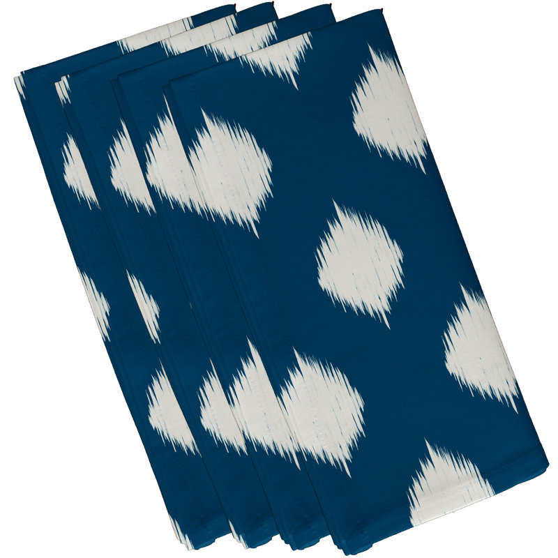 Forsman Polyester Polka Dots Square Napkin, 18" W x 18" L, Teal / Off White