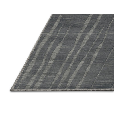 Machine Washable Abstract Gray Area Rug