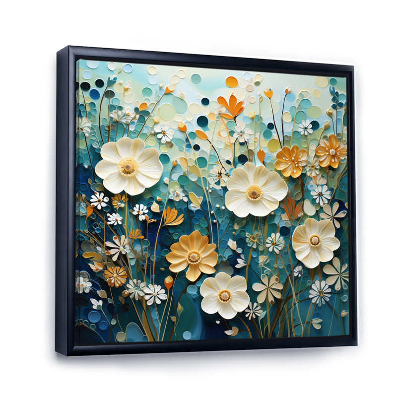 «Green Blue Tranquil Oasis II», reproduction sur toile, Cadre flottant noir, H 30 po x l 30 po x P 1 po