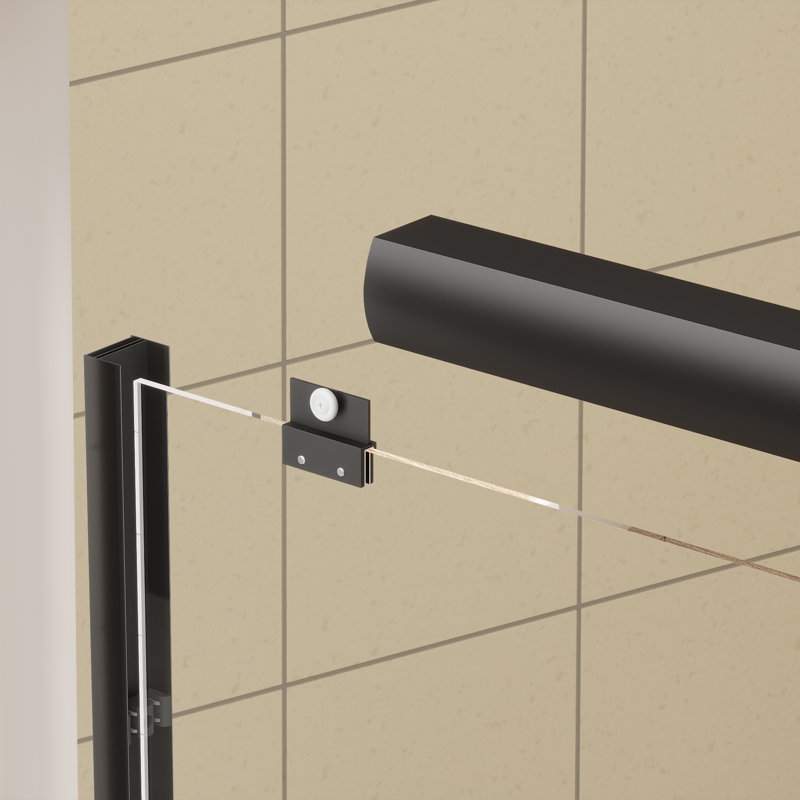 Porte de douche encadrée l 60 "x H 72", Noir