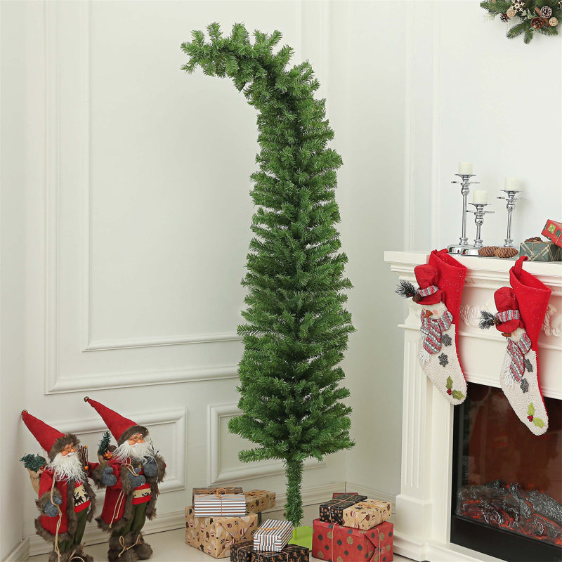 Arbre de Noël artificiel élancé avec aiguilles vertes