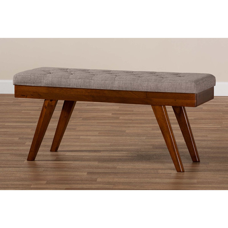 Polyester Upholstered Bench, Gray