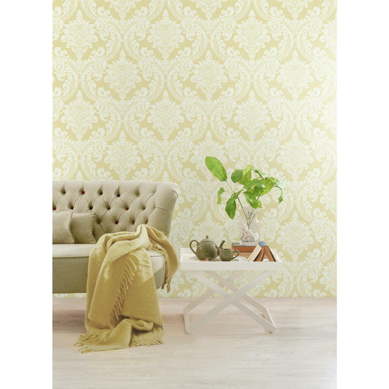 Rouleau de papier peint tapisserie L 27 pi x l 27 po, Jaune