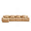Canapé en L sans siège à 4 places, tissu en peluche sans assemblage requis, accoudoir incurvé, conception antidérapante, méridienne d'assemblage, aspirateur à compression haute densité 32D, Formes pour salons, Camei-555114307
