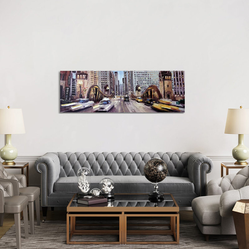 Lasalle Ave Bridge 1 Piece Wrapped Canvas Panoramic Wall Art, 152.4 cm H x 50.8 cm W x 1.91 cm D