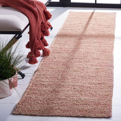 Jarid Natural Fiber Hand Loomed Wool/Jute Rug in Pink/Natural
