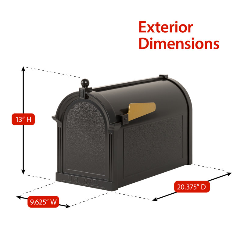 Premium Package Post Mounted Mailbox, Yes, Black
