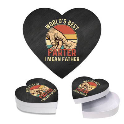 Funny Father's Day Heart Shaped Gift Box With Lid, World's Best Farter I Mean Father, Reusable Heart Box, 1-Pk -  Koyal Wholesale, A3PP09384