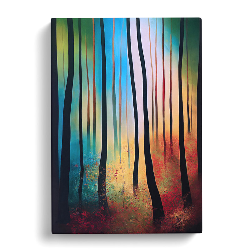 Vibrant Forest No.3 - Wall Art, 50cm H x 35cm W, Wrapped Canvas, No Matte