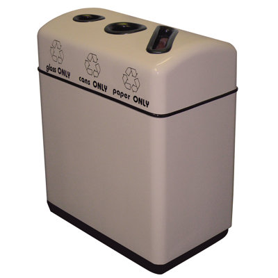 Fiberglass Recycling Fiberglass Open Multi-Compartments Trash & Recycling Bin - 36 Gallons