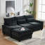 Canapé modulaire 99 po en forme de nuage profond, canapé confortable en forme de L en chenille pour ensemble de salon, canapé rembourré à 4 places avec repose-pieds mobile-557533909