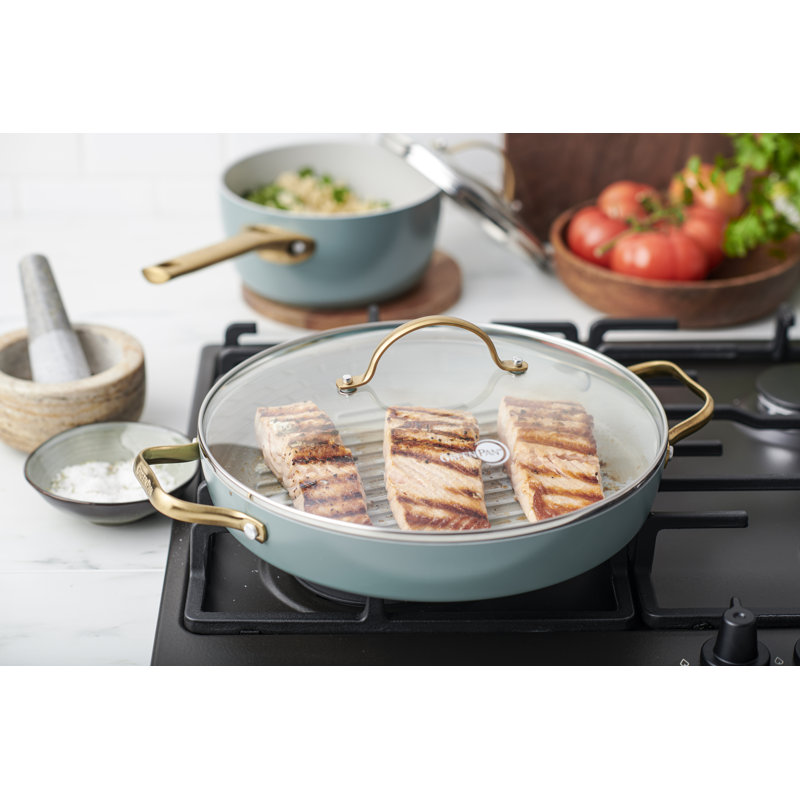 GreenPan Padova Aluminium Non Stick 28cm Grill Pan with Lid