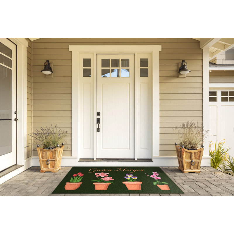 Non-Slip Floral Outdoor Doormat