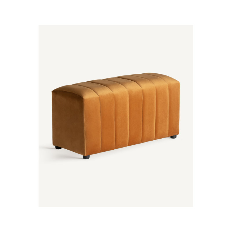 Ottoman Velvet Ottoman, Ochre