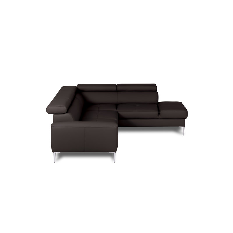 Camden Real Leather Corner Sofa with Pull-Out Bed, Storage & Adjustable Headrests, Right Hand Facing, Brown