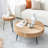 Aburto 2-Piece Modern Farmhouse Living Room Coffee Table Set, Nesting Table Round