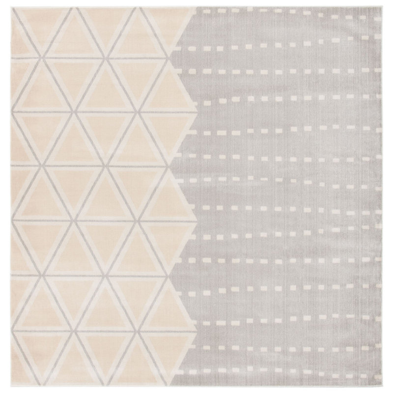 Aslin Gray Area Rug, Square 6'7"