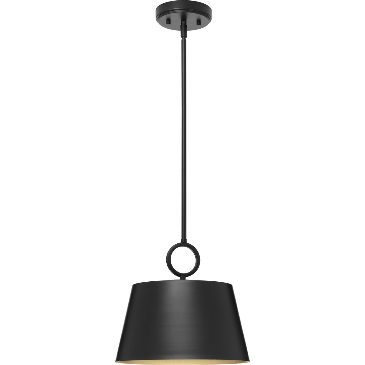 Elda Metal Dimmable Pendant, 11.87" H x 12.37" W x 12.37" D, Matte Black