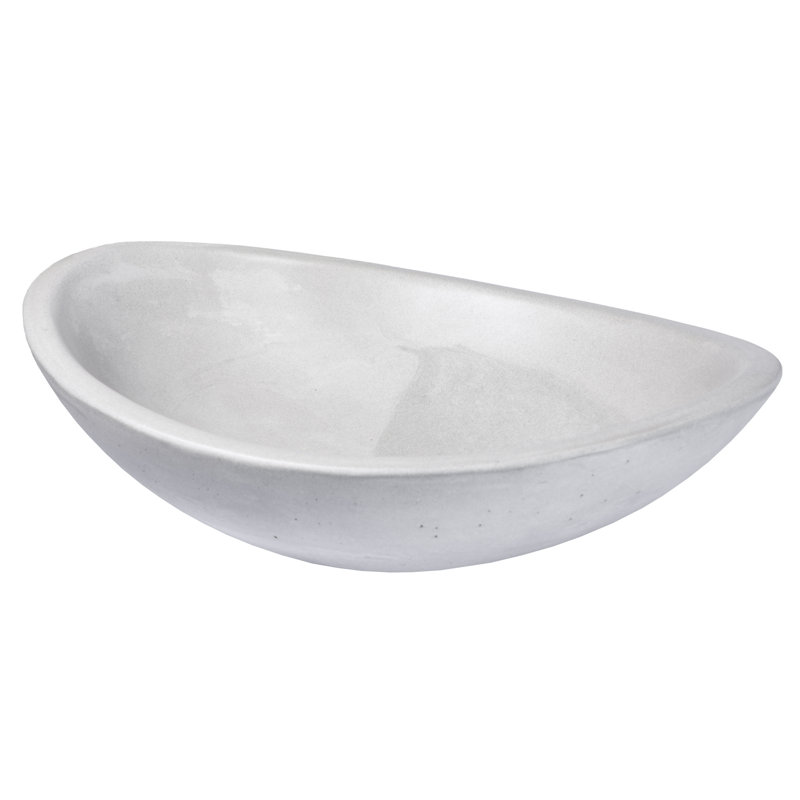 Eden Bath 13.8'' Concrete Oval Bathroom Sink, Light Gray