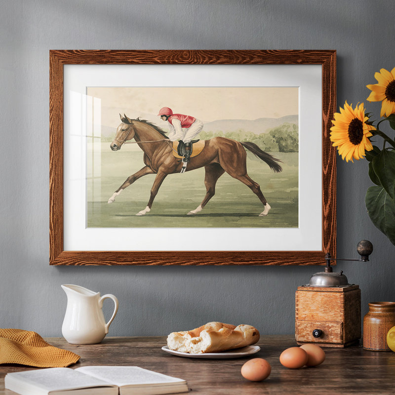 Équitation rétro I, impression sur papier, Érable, H 22 po x l 32 po