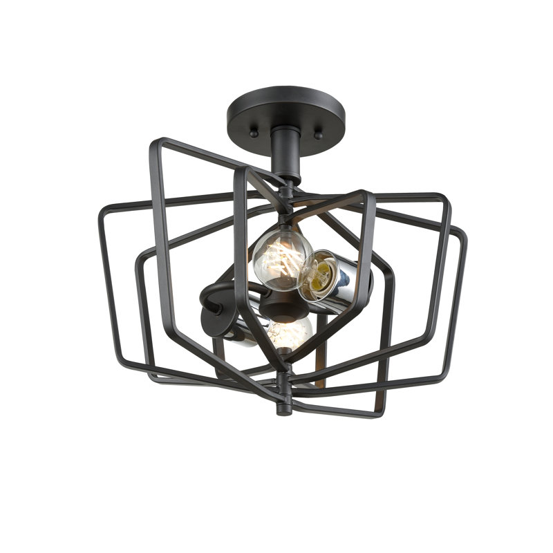 Plafonnier semi-encastré géométrique 16,25 po 2 lumières Piccadilly